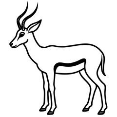 Fototapeta premium Gazelle Vector Graphic Design File - Wildlife Animal Illustration