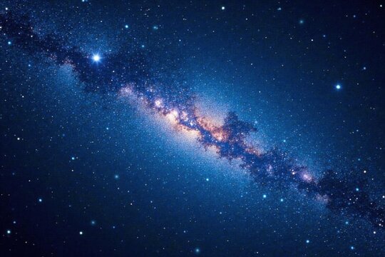 Milky Way galaxy with starry night sky and space dust in deep blue hue , celestial, galaxy, universe