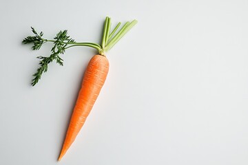 A Fresh Carrot Displayed on a Plain White Surface