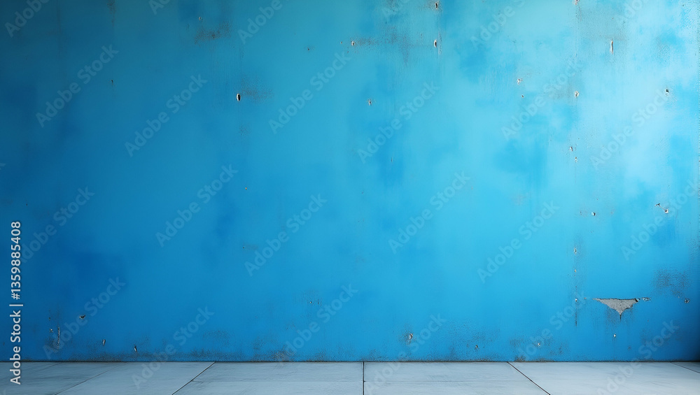 Poster empty blue wall with rough concrete texture and beautiful patterned blue background abstract backgro