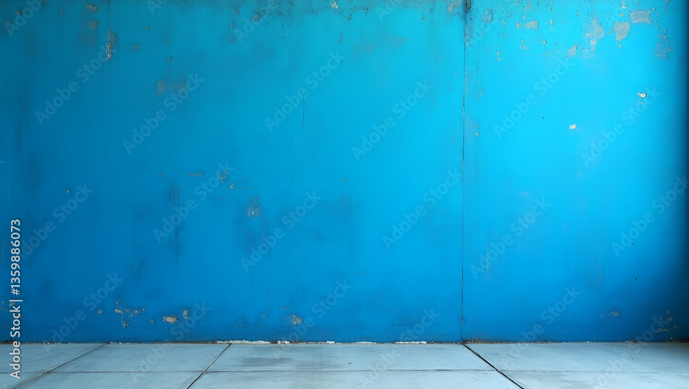 Poster empty blue wall with rough concrete texture and beautiful patterned blue background abstract backgro