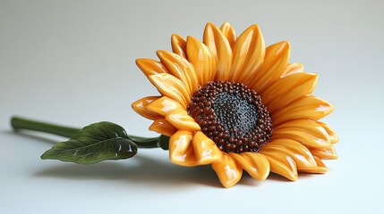 Golden Bloom: A Radiant Sunflower's Decorative Charm