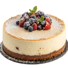 cheesecake with berries isolated