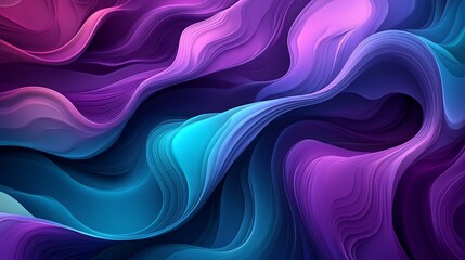 Obraz premium Abstract Purple and Teal Layered Wave Design