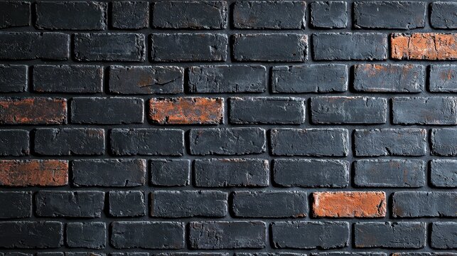 Textured black brick wall with hints of rust and wear.