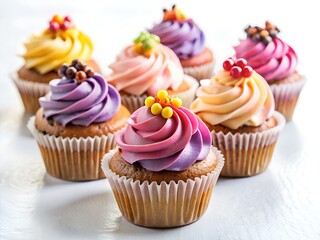 cupcakes on white background