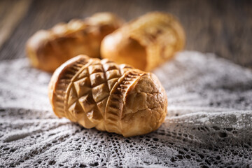 Oscypki - Traditional salty smoked cheese made from sheep's milk from the Polish region of Zakopane under the High Tatras