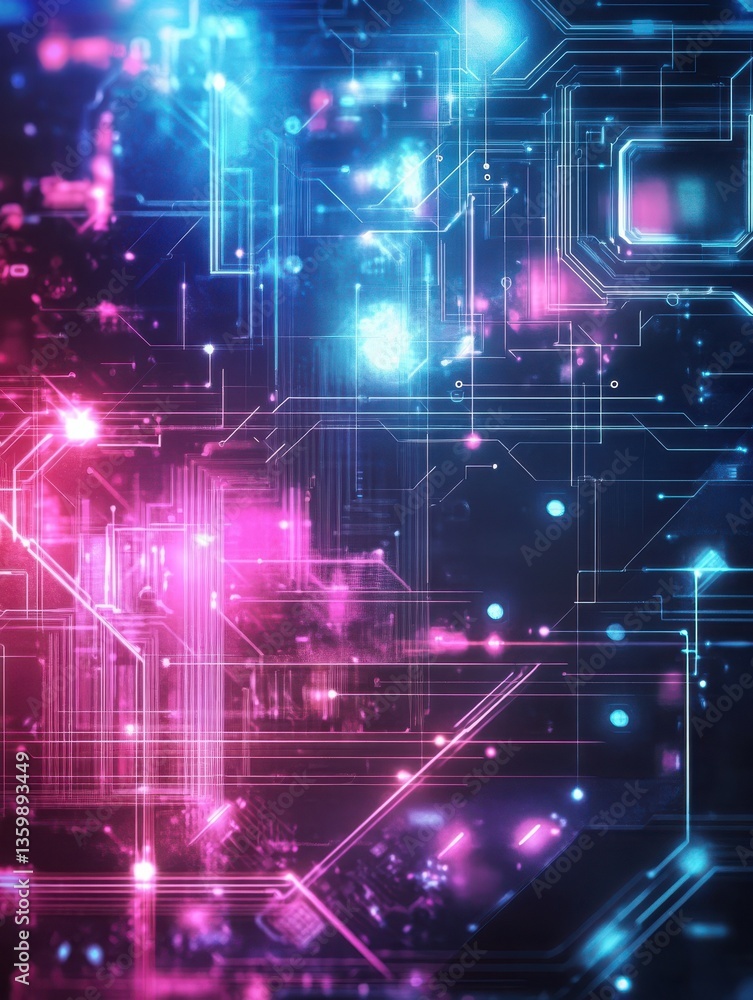 Aufkleber future technology line background and light effect, cyberpunk style background material with a sense