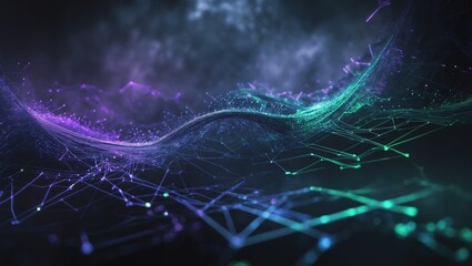 Abstract digital technology backdrop featuring network connection lines.