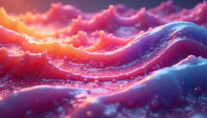 Oozing liquid motion background with undulating waves, dynamic background, flowing colors, morphing liquid motion background