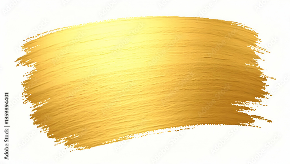 Aufkleber flat gold foil from paint brush isolated on transparent background: create a shiny abstract backgrou
