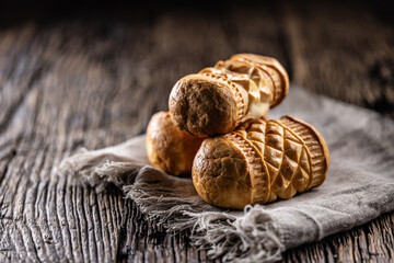 Oscypki - Traditional salty smoked cheese made from sheep's milk from the Polish region of Zakopane under the High Tatras