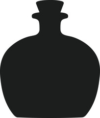 Vintage Apothecary Bottle Silhouette Vector - Magic Potion Flask Icon