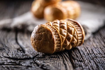 Oscypki - Traditional salty smoked cheese made from sheep's milk from the Polish region of Zakopane under the High Tatras