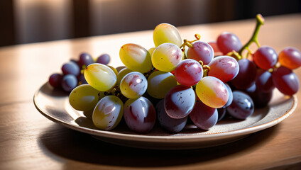 grappe de raisin vert et violet