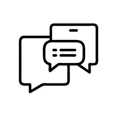 Chat icon design featuring speech bubbles in minimalist style  