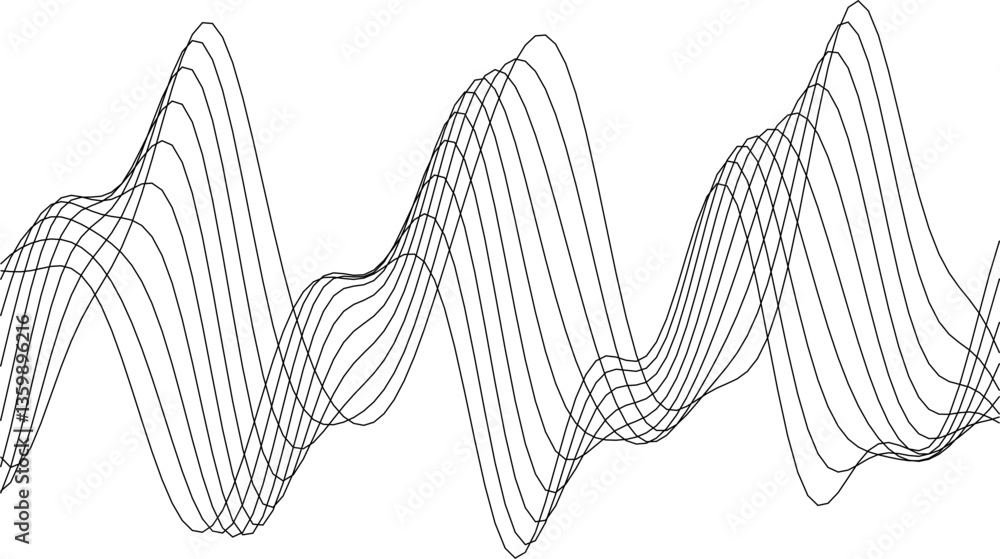 Poster abstract wavy line pattern for modern design and digital projects.