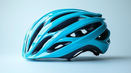 Fototapeta premium Light blue bicycle helmet
