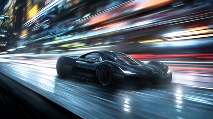 Fototapeta premium Modern Luxury Colored Car Race Design Concept Wallpaper Background 3d Rendering Generative Ai