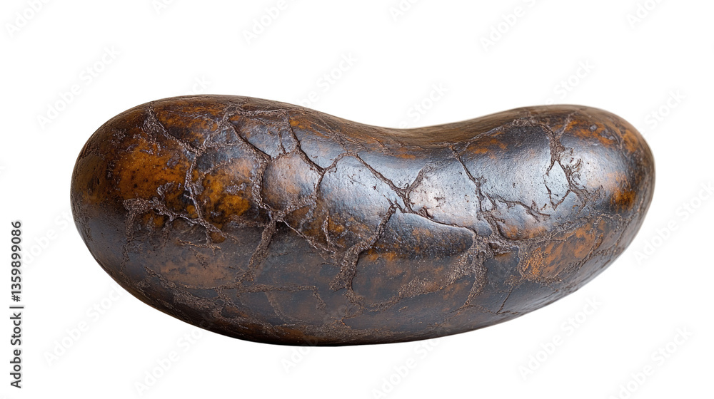 Poster cocoa bean: a macro view of a cocoa bean, its rough texture and earthy tones tell a story of origin 