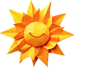 origami sun - happy yellow paper craft