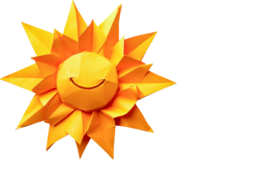 origami sun - happy yellow paper craft