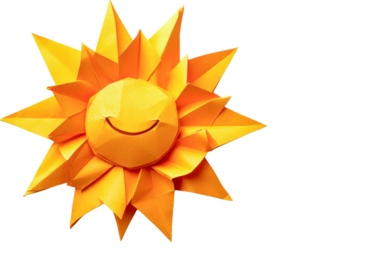 origami sun - happy yellow paper craft