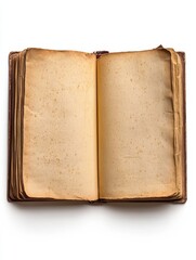 Fototapeta premium blank vintage notebook open on white background