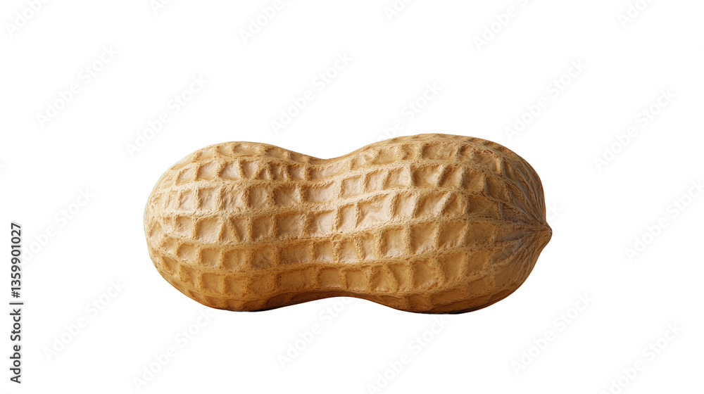 Aufkleber single peanut: a macro shot of a single peanut, its textured shell highlighting the intricate detail