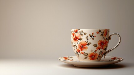 Fototapeta premium Elegant floral teacup