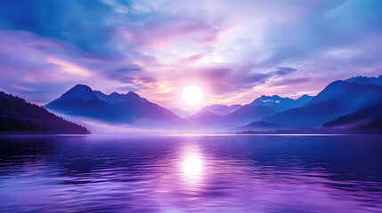 Obraz premium Serene Mountain Lake Sunrise