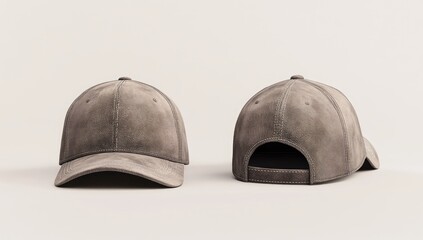 Gray distressed baseball cap mockup