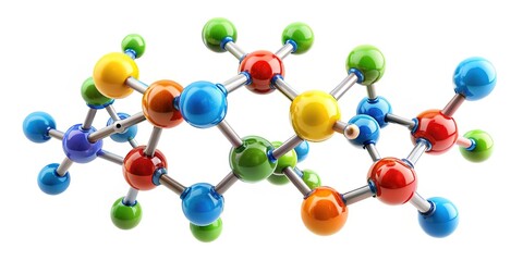 C7H8N4O2 Chemical Structure, Molecular Model,  Organic Compound
