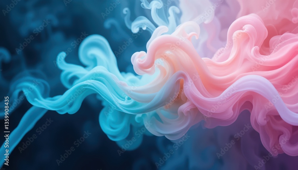 Aufkleber dynamic swirls of colorful smoke abstract art digital creation ethereal environment close-up viewpoi