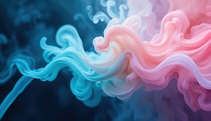Obraz premium Dynamic swirls of colorful smoke abstract art digital creation ethereal environment close-up viewpoint visual concept for creative inspiration