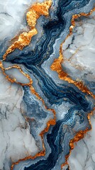  elegant white marble slab with delicate blue and gold veins