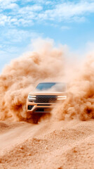SUV in Desert Sand Storm