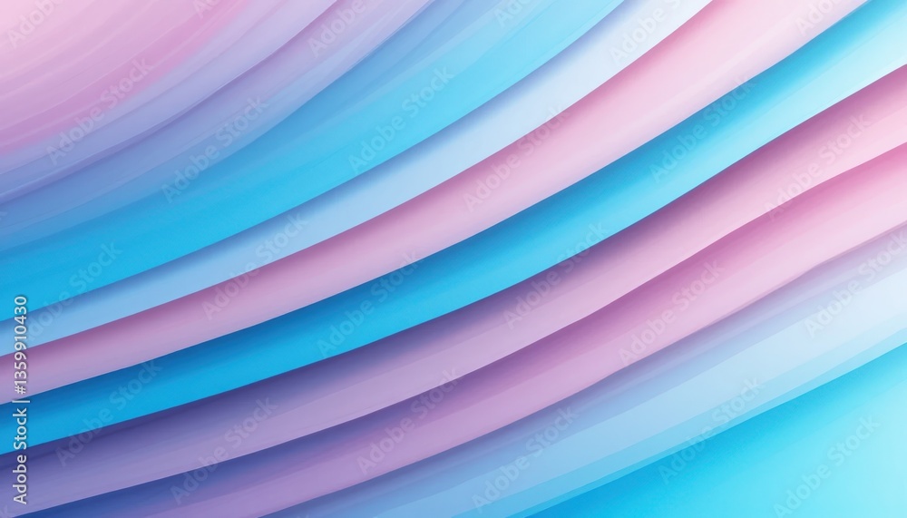 Poster dynamic abstract waves in serene blue and pink color palette digital art modern design minimalistic 