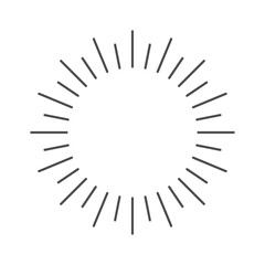 シンプルな黒いサンバーストのフレーム - 文字スペースのある丸いあしらいのイラスト素材