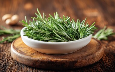 Fresh rosemary sprigs in a white bowl (1)