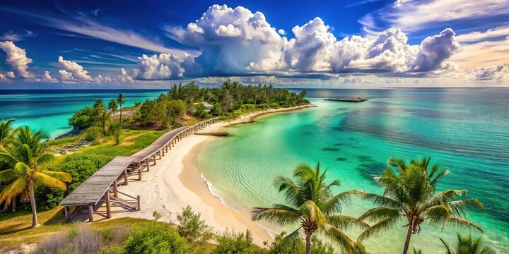 Freeport Grand Bahama Beach Steg, Bahamas, Caribbean