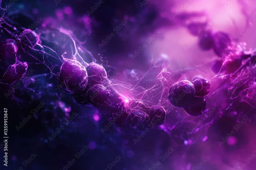 Poster exploring the vibrant world of microscopic bacteria in a colorful abstract representation