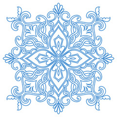 Intricate swirling lines of a mandala flower. Abstract floral lines.