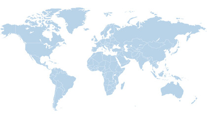 World map. Grey modern vector map. Silhouette map	