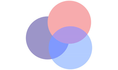 combination of pink, pastel blue, transparent blue