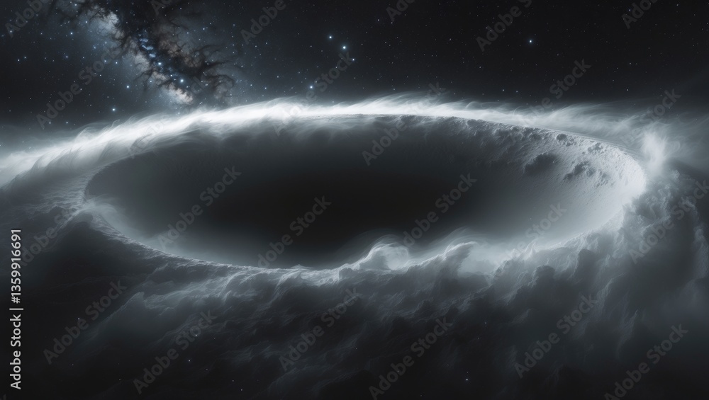 Poster a black hole in space with no limits. speculative science.