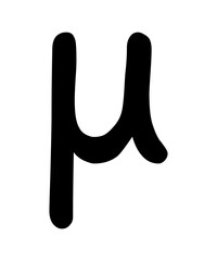 mu icon filled with black