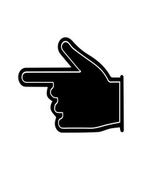 Left hand direction icon filled with black