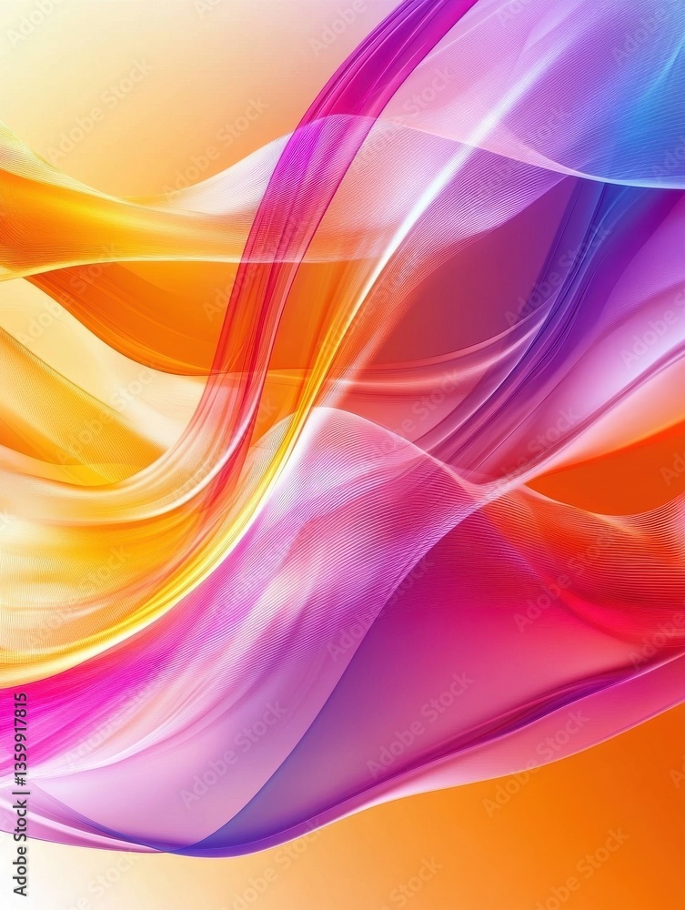 Poster abstract colorful gradient with waves and lines vibrant blur background design