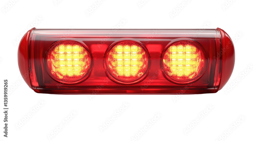 Aufkleber red taillight: a close-up of a modern red taillight, showcasing the bright led array and its transpa